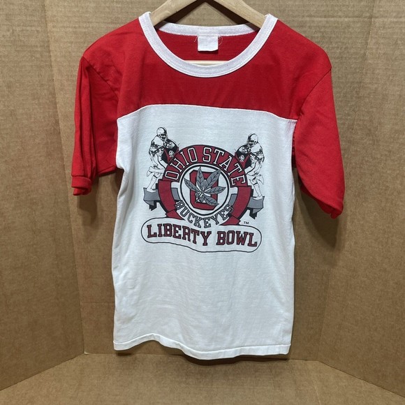 Unknown Other - Vintage Ohio State Buckeyes Liberty Bowl T-Shirt, Medium, Red/White, Graphic